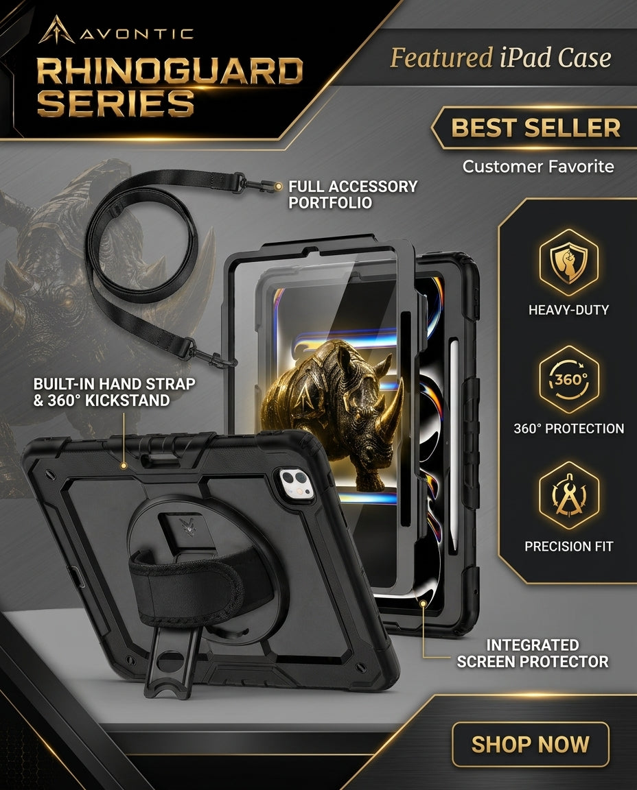 RhinoGuard Utility 360 Pro Case for iPad Air, iPad A16, and iPad 12th Gen 2026