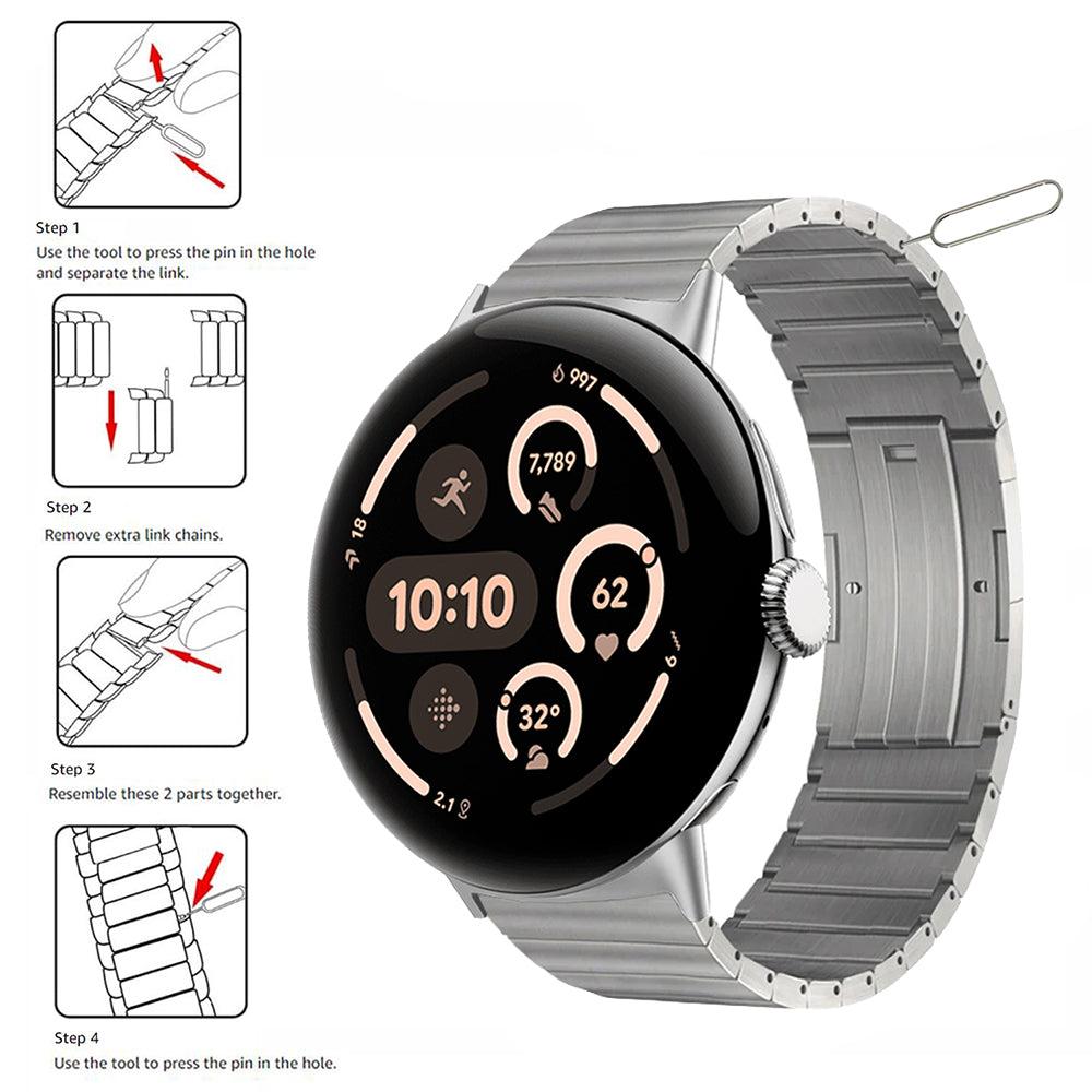 TitanLink Pro Titanium Band for Google Pixel Watch 4 & 3 – Premium Brushed Titanium Luxury Band (45mm Compatible)
