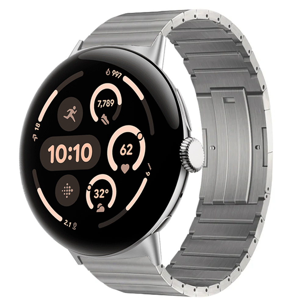 TitanLink Pro Titanium Band for Google Pixel Watch 4 & 3 – Premium Brushed Titanium Luxury Band (45mm Compatible)