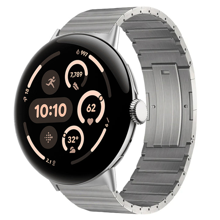 TitanLink Pro Brushed Titanium Band for Google Pixel Watch 5, 4 & 3 (45mm)