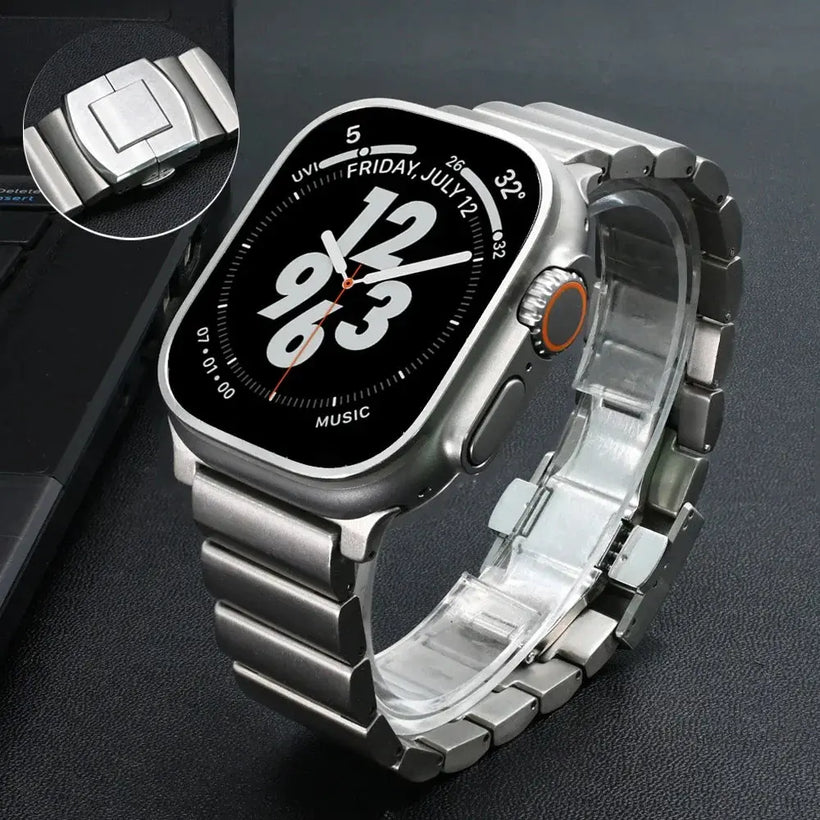 Titanium Elite Band for Apple Watch Ultra – Grade 2 Titanium with Stainless Steel Buckle