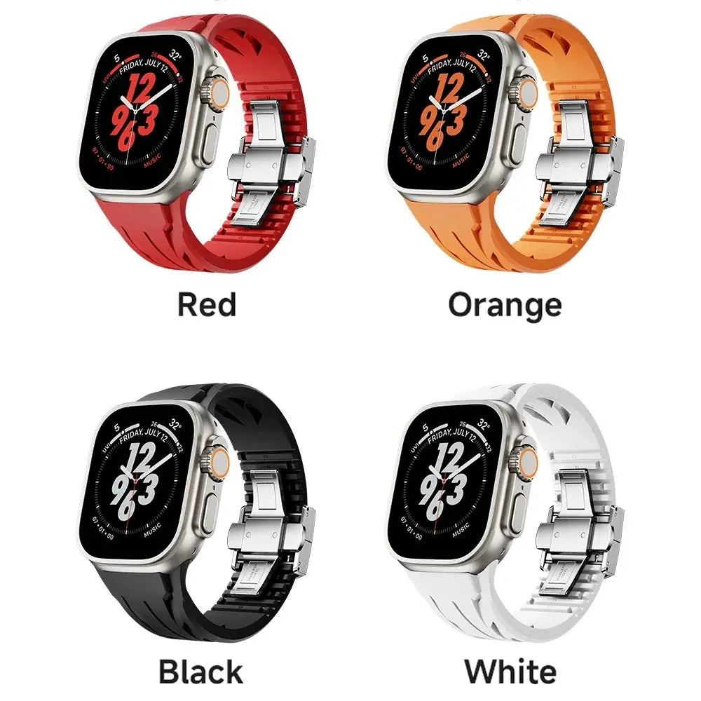 Cut To Size Silicone Strap for Apple Watch Ultra 1/2 49mm 45mm 44mm 42mm Premium Silicone Band for Iwatch Series 9 8 7 6 5 4 Se Avontic