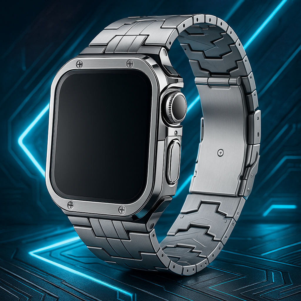 AeroGuard™ Titanium Band + Armor Case for Apple Watch