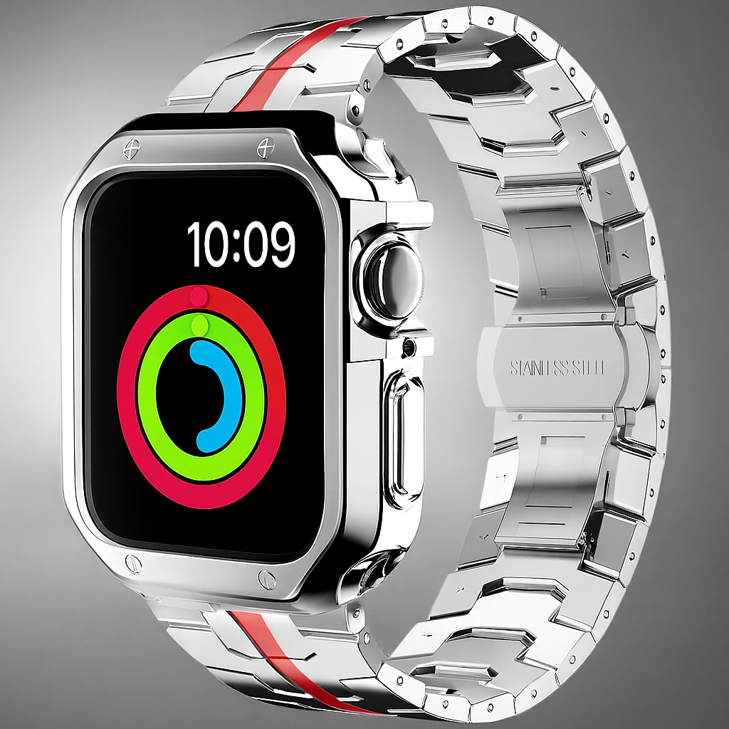 TitaniumGuard Prime Armor Set – Titanium Band & Protective Case for Apple Watch Ultra 3/2/1, Series 11/10/9/8, SE & All Models
