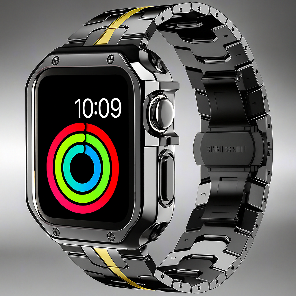 TitaniumGuard™ Prime Armor Set – Titanium Band & Protective Case for Apple Watch Ultra 3/2/1, Series 11/10/9/8, SE & All Models