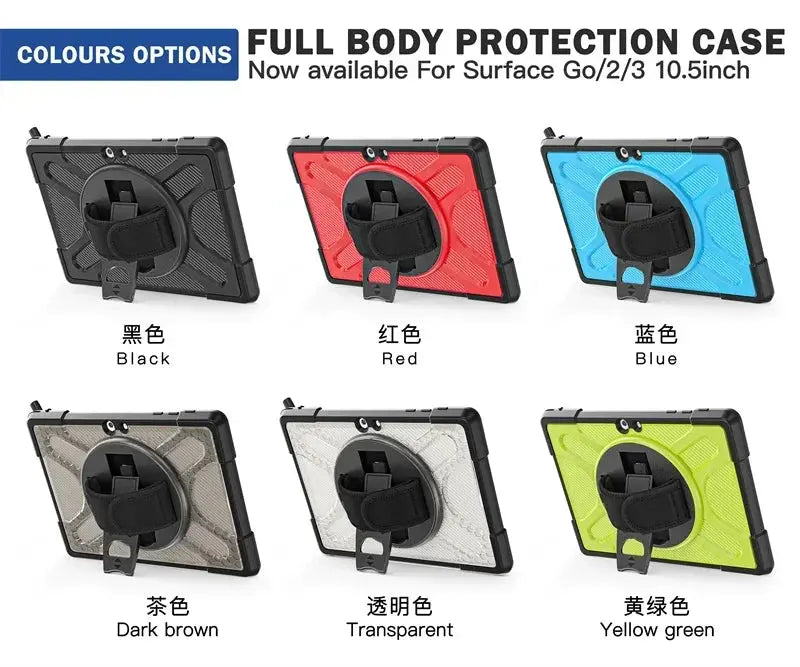 360 Rotating Shockproof Laptop Cover for Microsoft Surface Go 4 3 2 1 10.5" Pro 9 8 13" 7 6 5 4 12.3 inch Case Funda Capa Coque Avontic