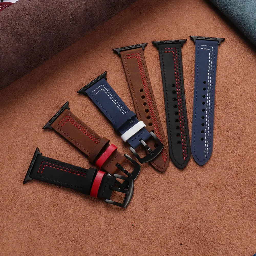 Leather Strap For Apple Watch Band 44mm Ultra 2 49mm 42mm 38/40mm watchband Correa bracelet iWatch Series 5 3 SE 6 7 8 9 45/41MM Avontic