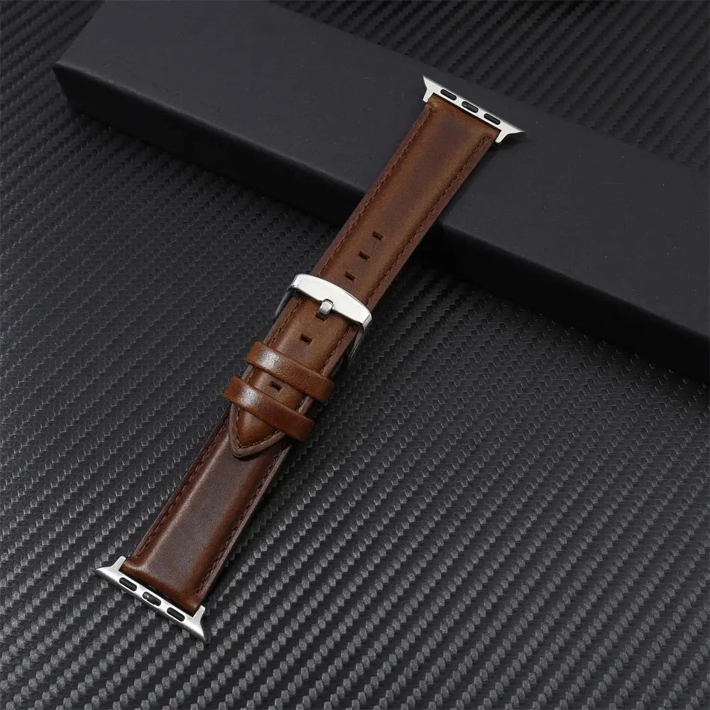Genuine Leather Straps for Apple Watch 8 7 6 5 4 SE Business Cowhide Watchbands 38/40/41mm 42/44/45mm for iwatch Belts 49mm Avontic