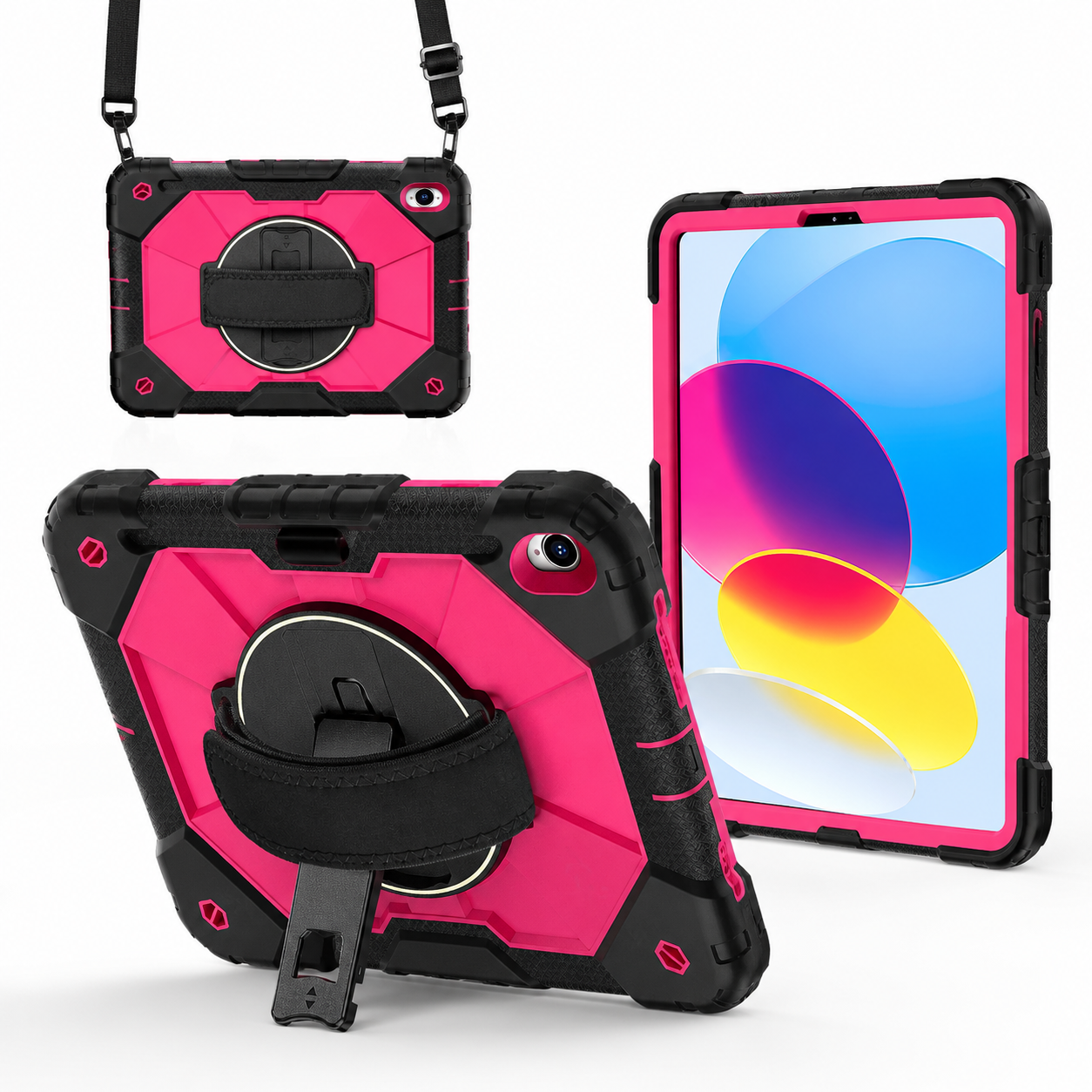RhinoGuard Sentinel 360 Rugged iPad Case with Kickstand & Hand Strap