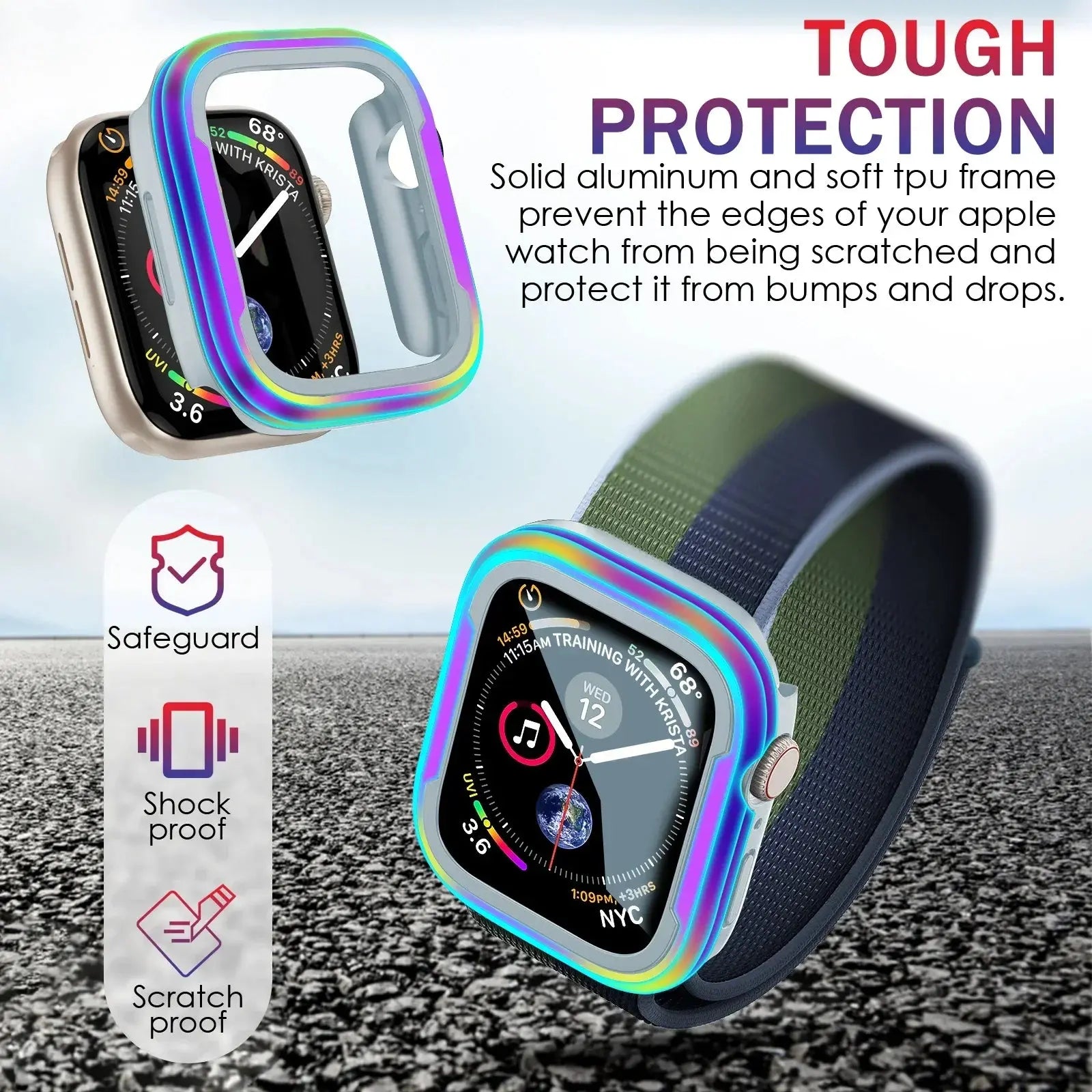 Aluminum Alloy Watchcase Cover for Apple Watch Ultra Series 10 9 8 7 6 5 Bumper Case 46mm 45mm 41mm 42mm Accessories Frame Metal Avontic