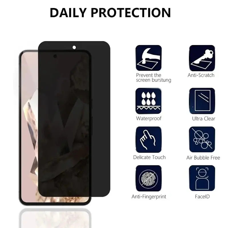 Anti-spy Full Glue Screen protector For Google Pixel 8 Pro 3D Privacy Tempered Glass For Pixel 8 Pixel 9 9 Pro Protective Glass Avontic