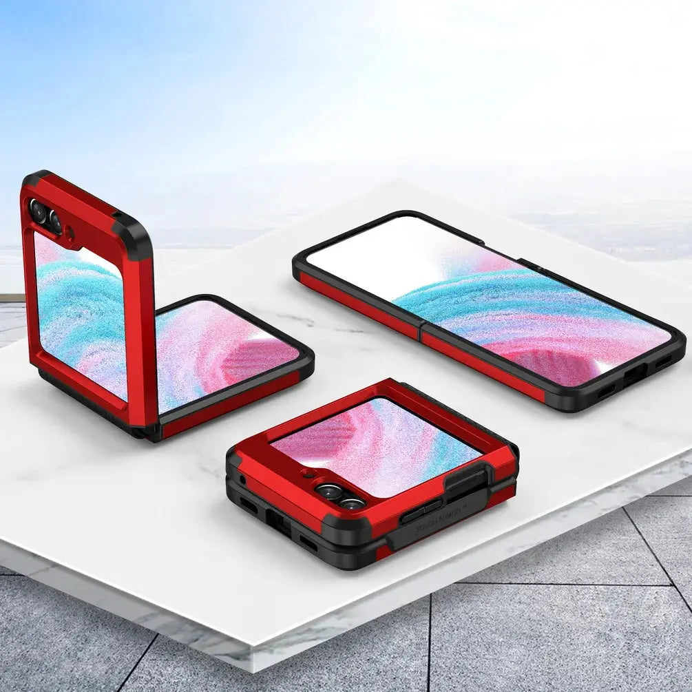 Armor Shockproof Protection Phone Case case For Samsung Z Flip 5 Flip5 Galaxy Z Flip 4 3 Dual Layer Heavy Duty Back Cover Avontic