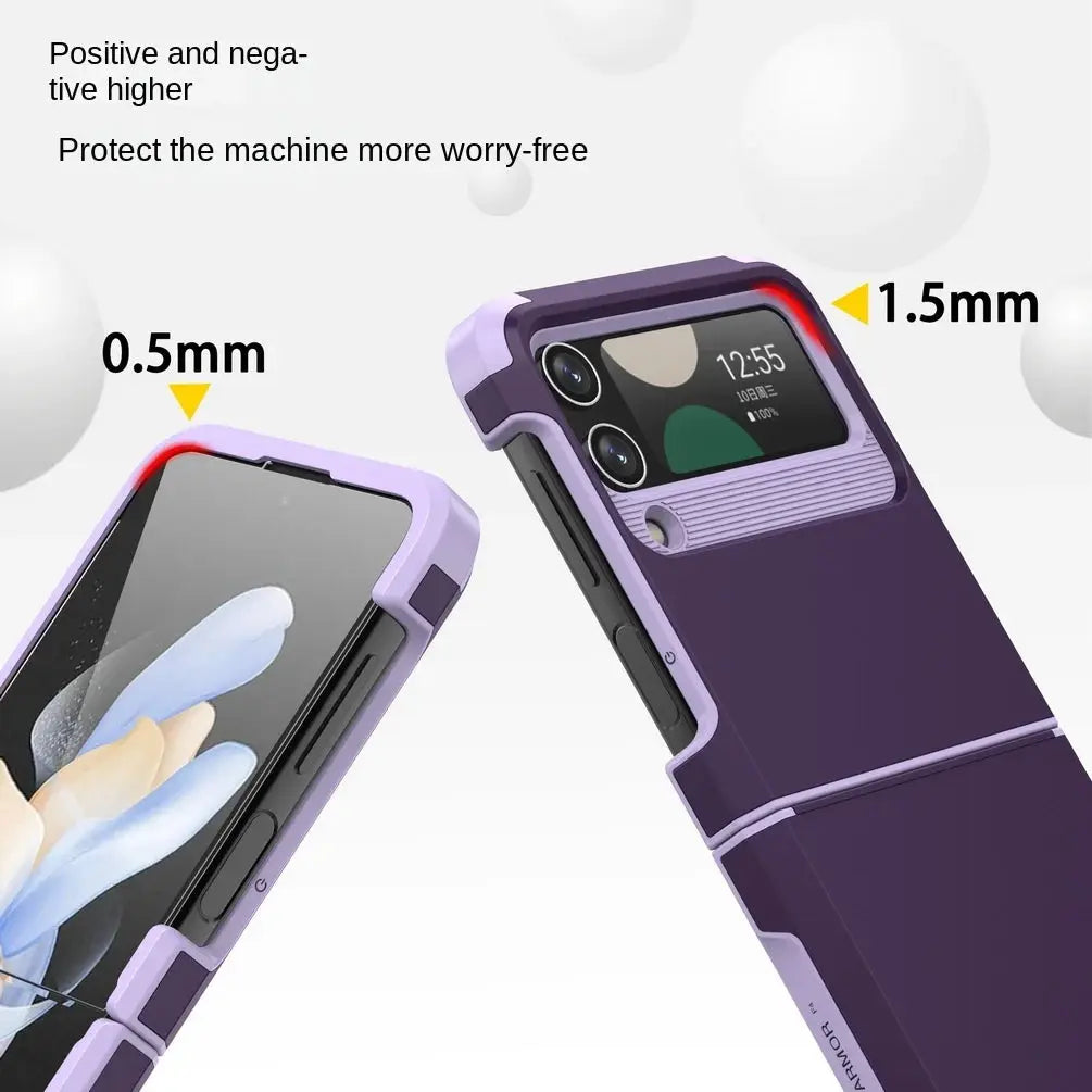 Armor Shockproof Protection Phone Case case For Samsung Z Flip 5 Flip5 Galaxy Z Flip 4 3 Dual Layer Heavy Duty Back Cover Avontic