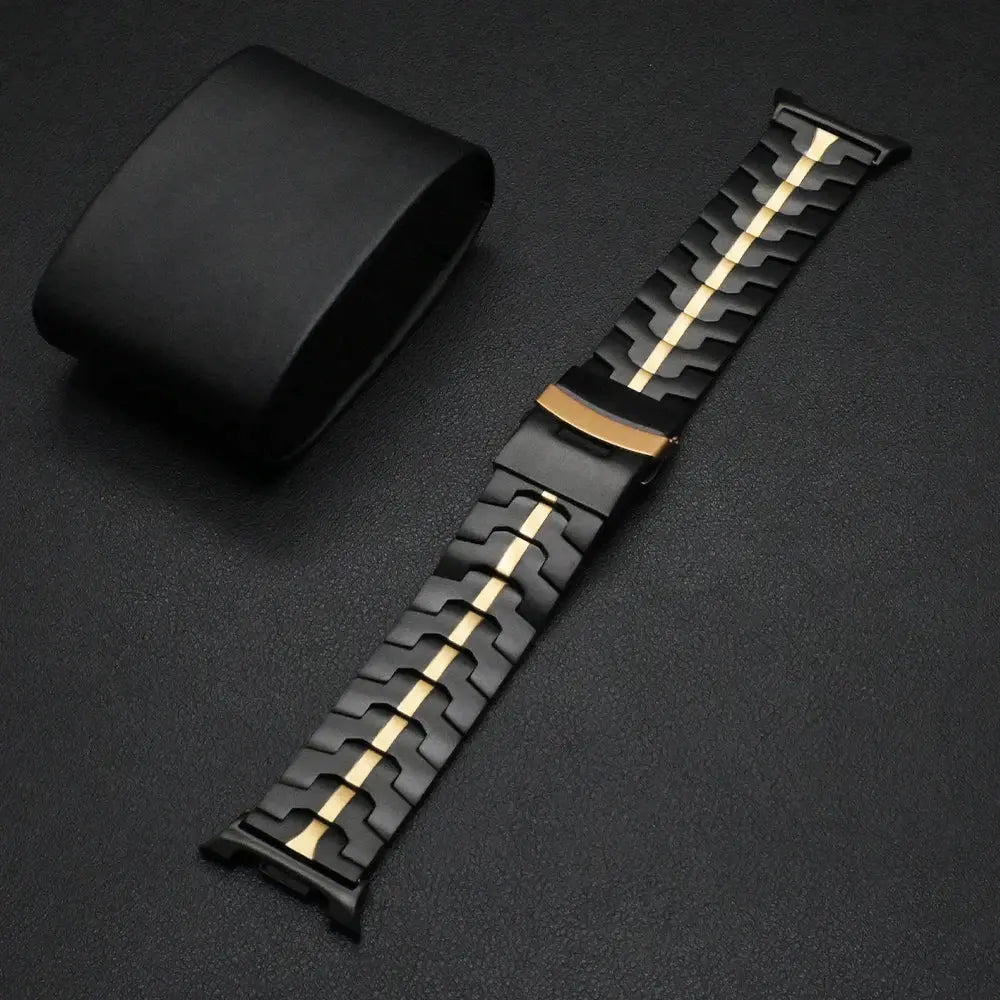 Black Gold Titanium Band for Samsung Galaxy Watch 8 Ultra2 Correa Bracelet Accessories for Samsung Watch8 Ultra 2 Loop Wristband Avontic
