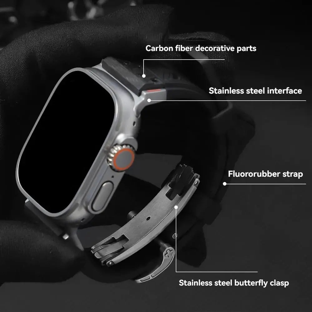 CarbonForce Pro FKM Fluororubber Band – Premium Carbon Fiber Design for Apple Watch Ultra &amp; Series 10, 9, 8, 7 — product view 34