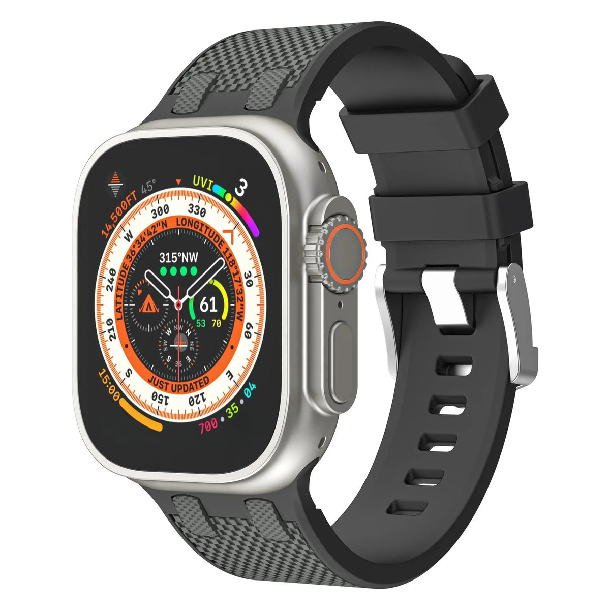 Carbon Fiber Strap for Apple Watch Ultra 2 49mm Silicone Band 45mm 44mm 42mm Men Sport Bracelet For iWatch Series 9 8 7 6 4 5 se Avontic