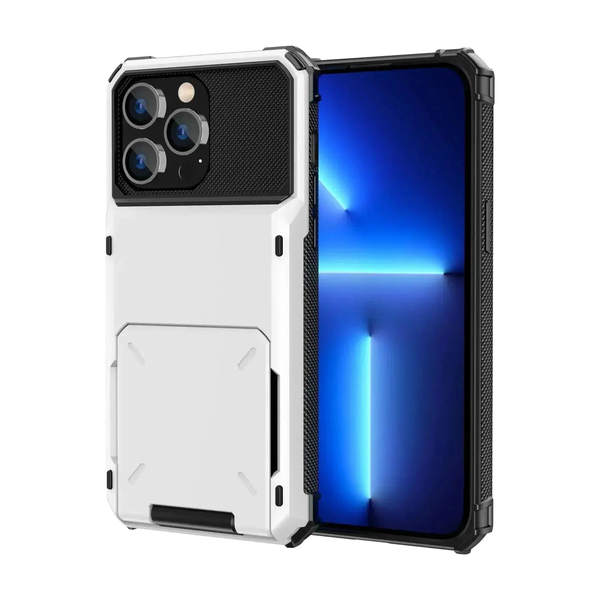 Heavy Duty Card Holder Case with Flip Wallet for iPhone 16, 16 Pro Max & Previous Models – Hidden Slot & Protective Hard Back Cover — product view 5