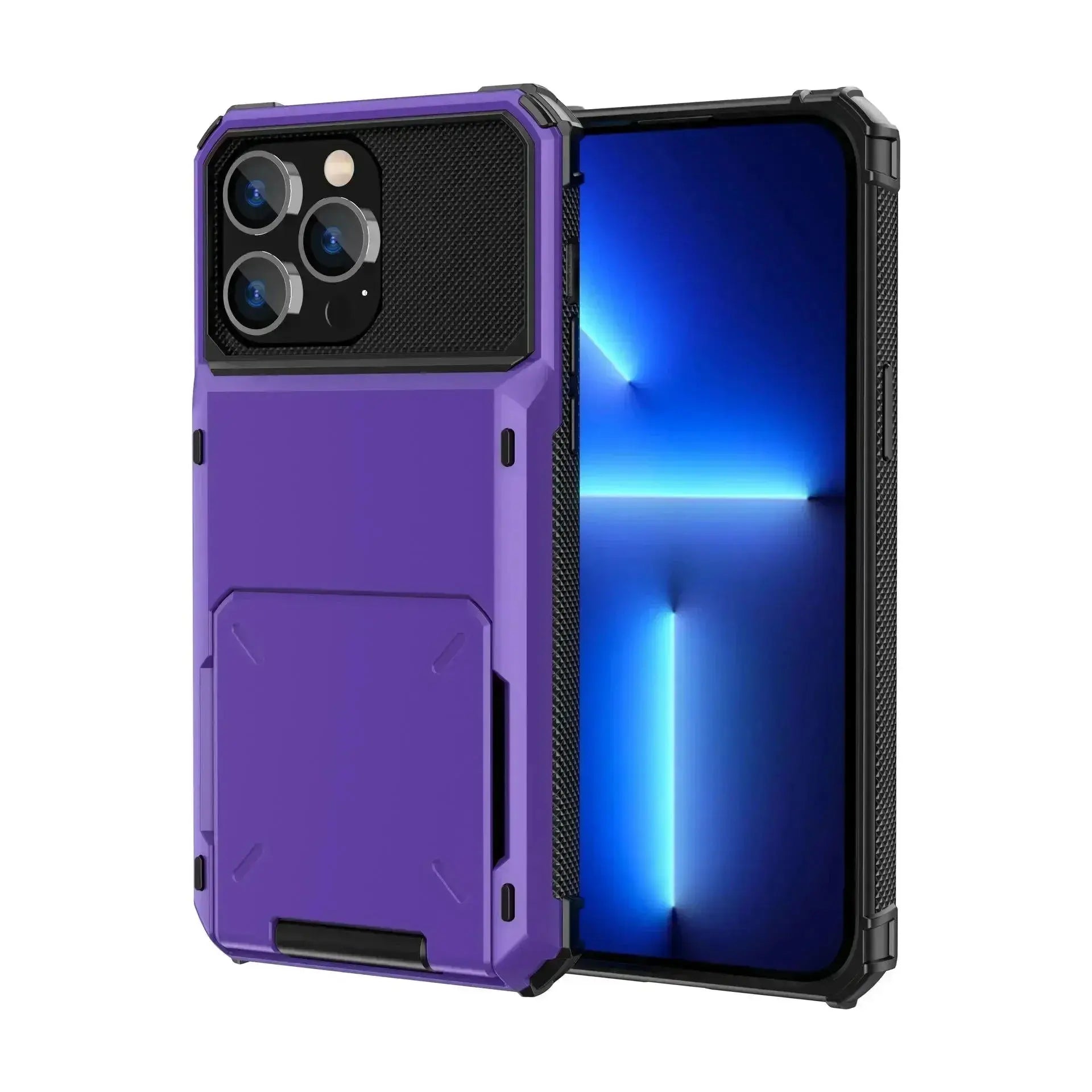 Heavy Duty Card Holder Case with Flip Wallet for iPhone 16, 16 Pro Max & Previous Models – Hidden Slot & Protective Hard Back Cover — product view 7