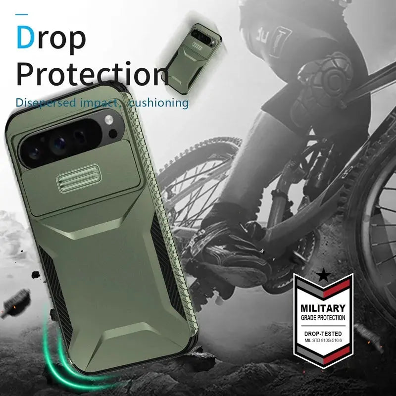 Case For Google Pixel 9 Pro XL Pixel9 Military Grade Antiskid Camera Lens Slide Cover Google Pixel 9 Pro Hard Cases Pixel9 Cover Avontic