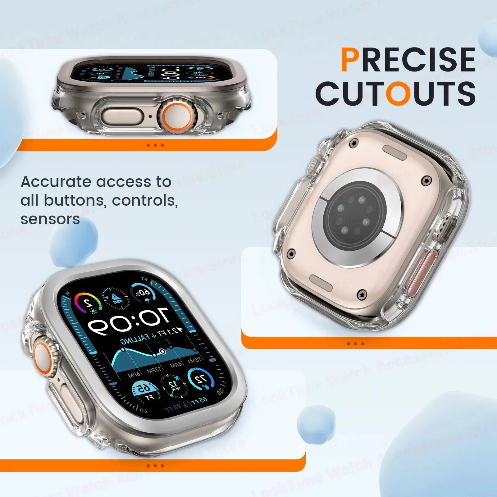 Case for Apple Watch Ultra 1 2 49mm Accessories PC Material Transparent Cover for iWatch Series 10 42mm 46mm IWatch Ultra 1 2 Avontic