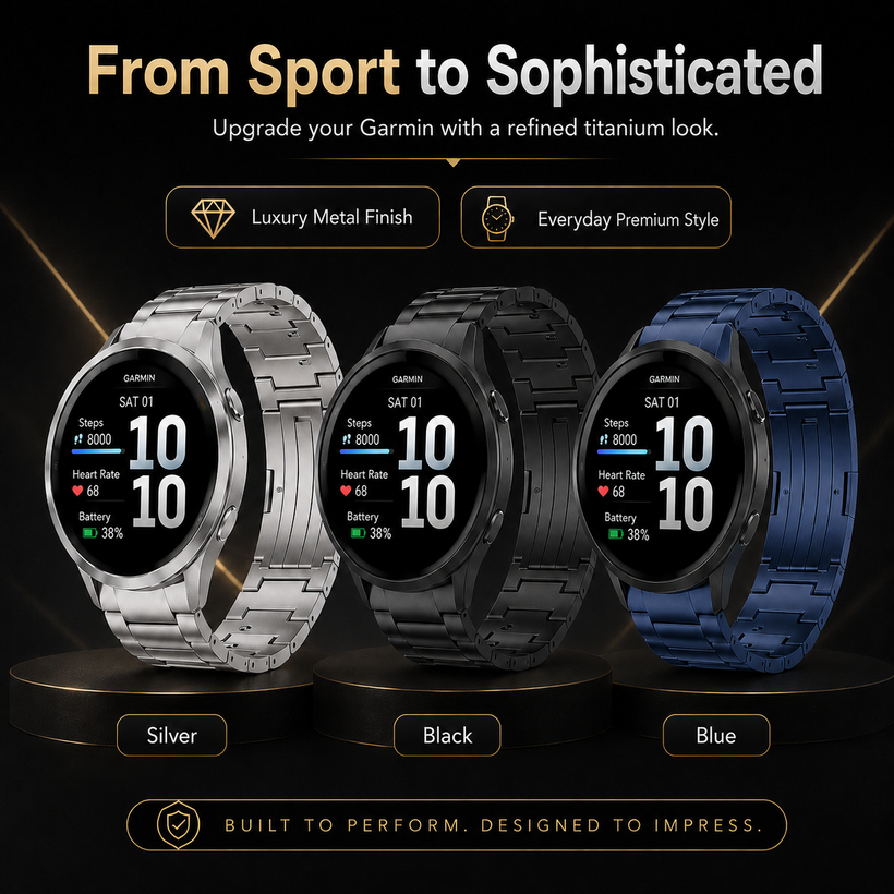Avontic TitanForge Pro Titanium Quick-Release Band for Garmin Watches – 20mm & 22mm