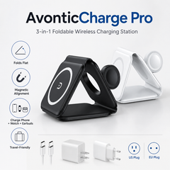 AvonticCharge Pro 3-in-1 Foldable Wireless Charging Station
