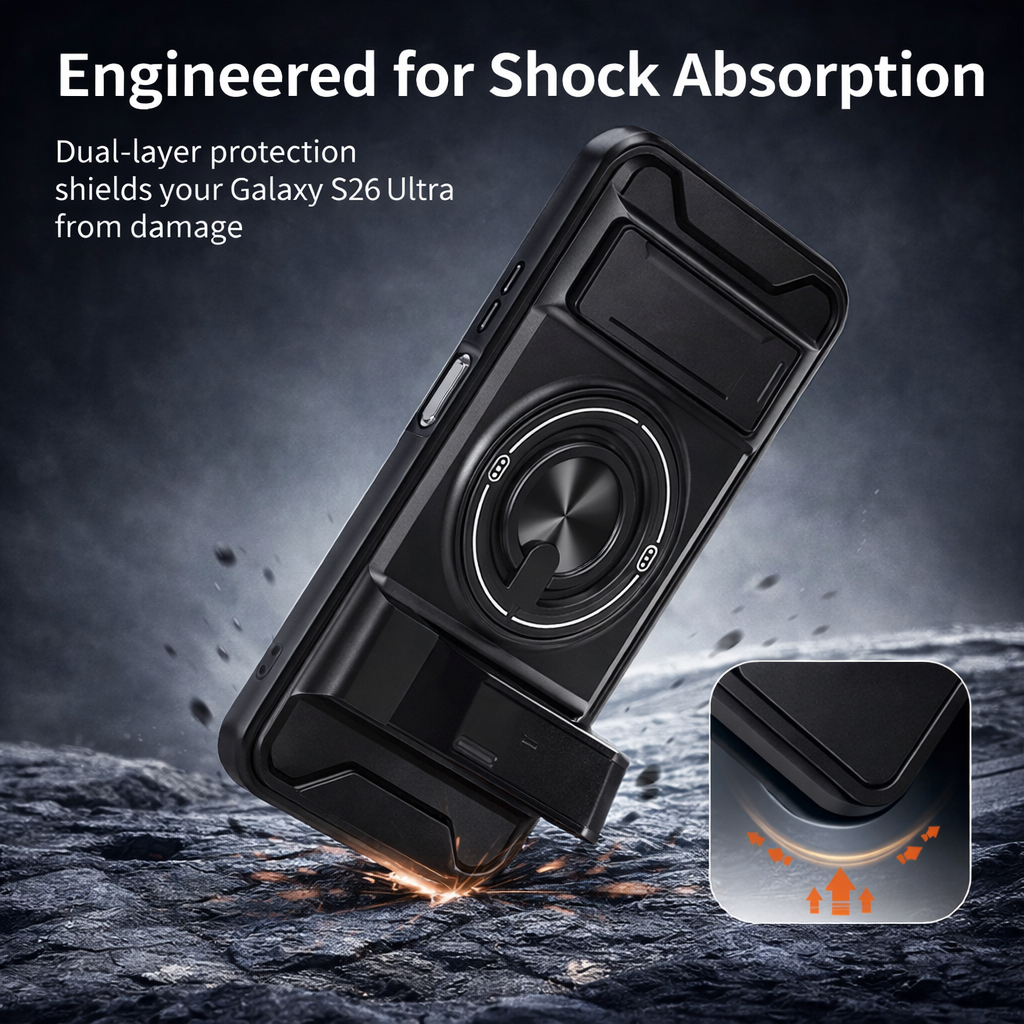 Armor Ring Stand Case for Samsung Galaxy S26 Ultra, S26 & S26 Plus
