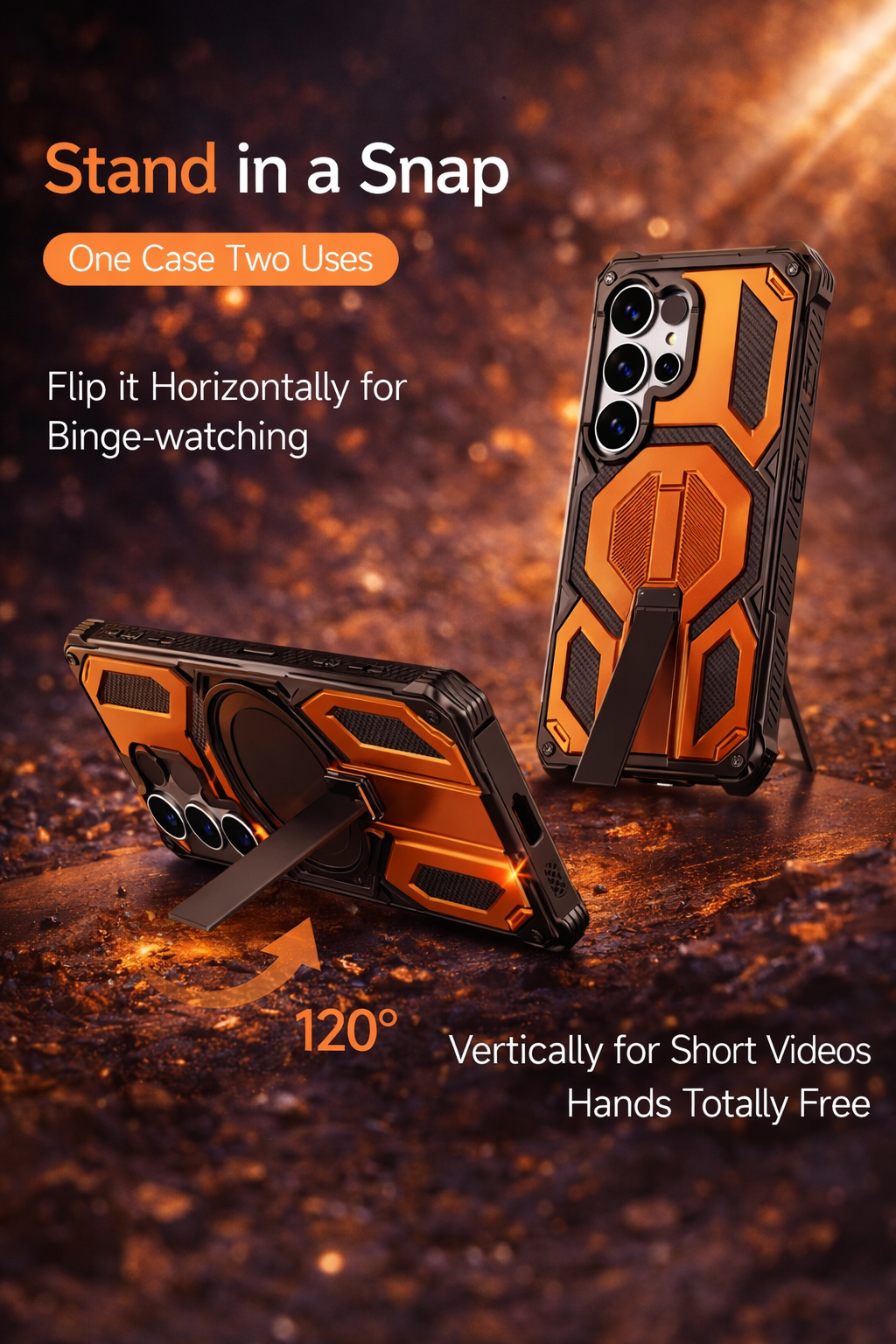 Heavy Duty Armor Kickstand Case for Samsung Galaxy S26 Ultra, S26 & S26 Plus