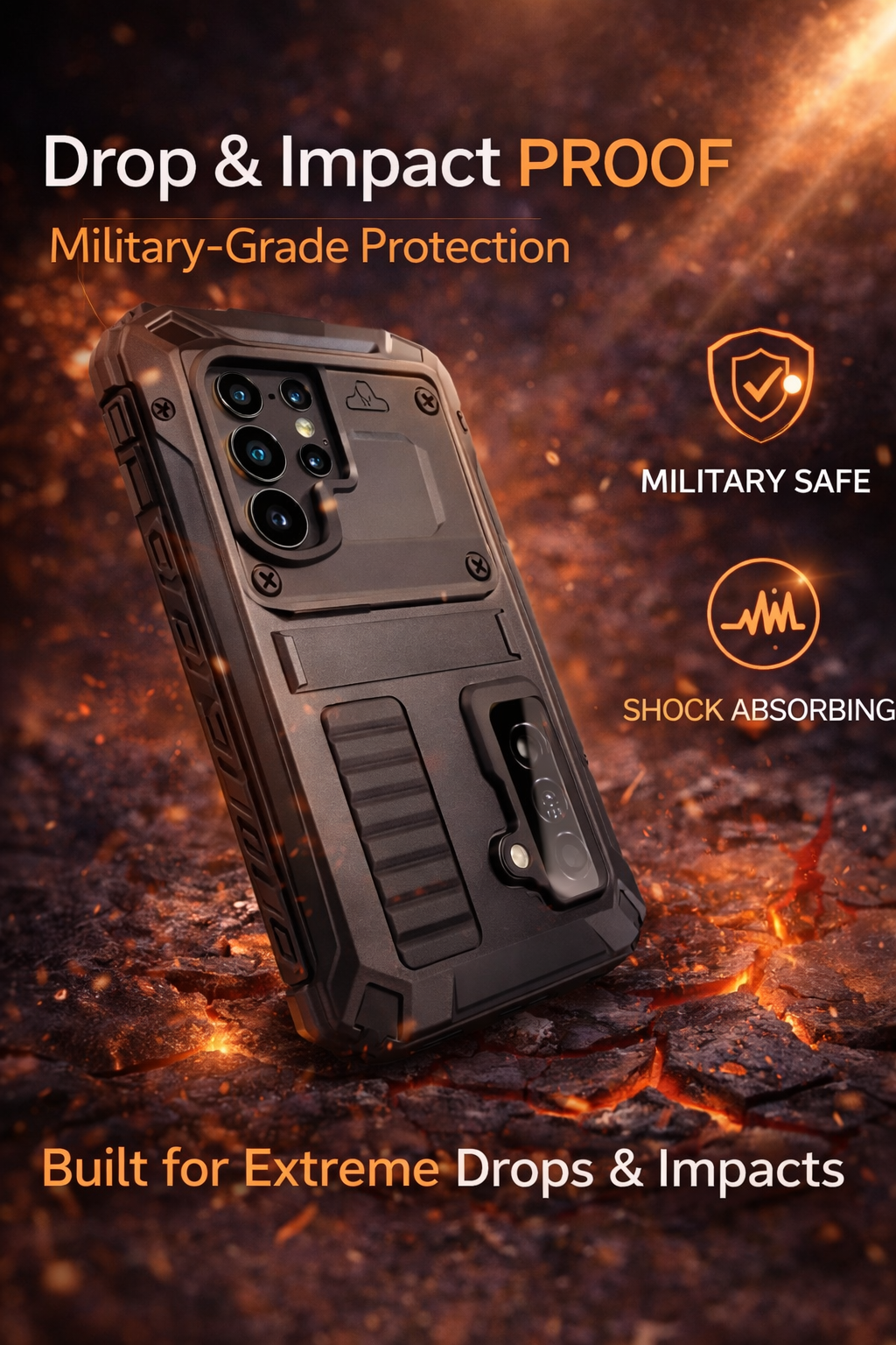 TitanShield Pro Aluminum Defender Case with Built-In Screen Guard & Kickstand – Galaxy S26 Ultra / S26 / S25 / S24 Series
