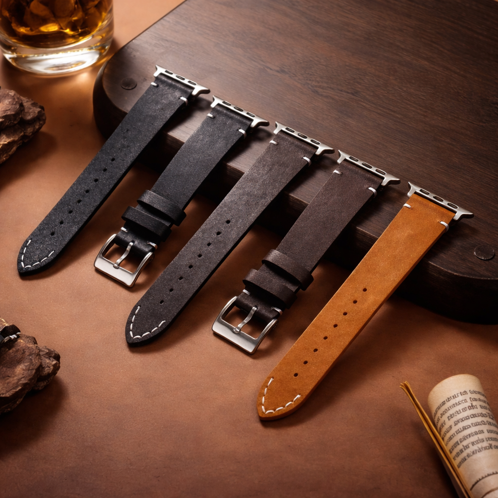 Avontic Executive Heritage Leather Band – Apple Watch Series 1–11 & Ultra