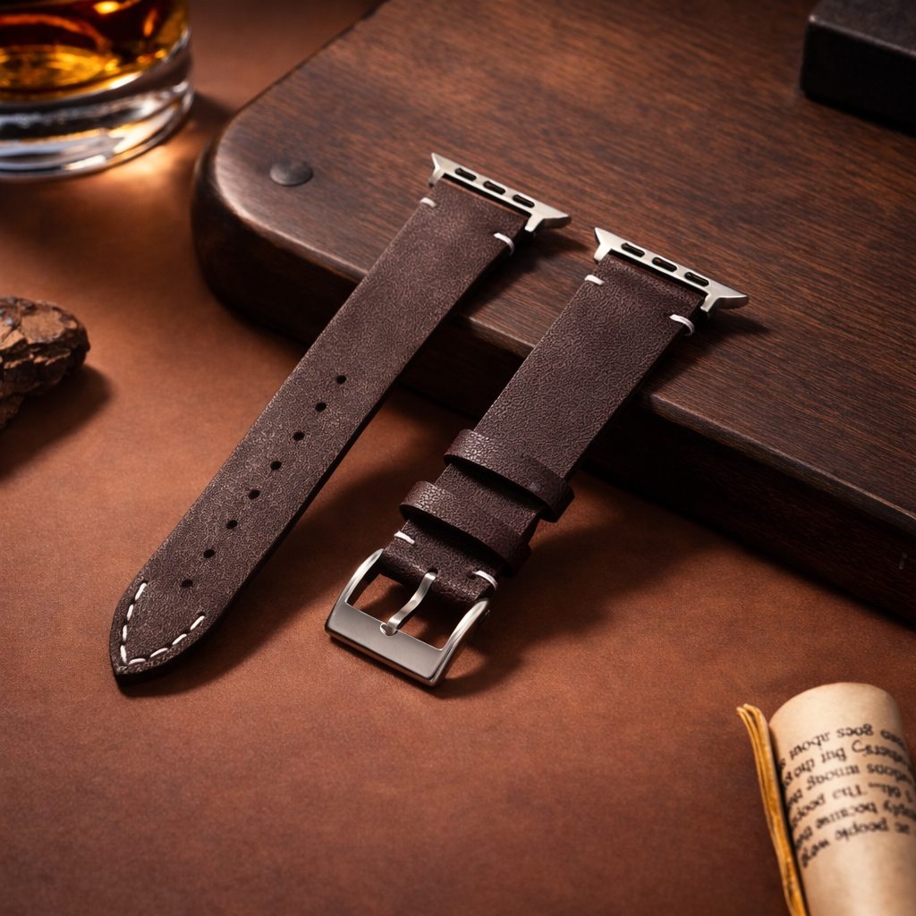 Avontic Executive Heritage Leather Band – Apple Watch Series 1–11 & Ultra