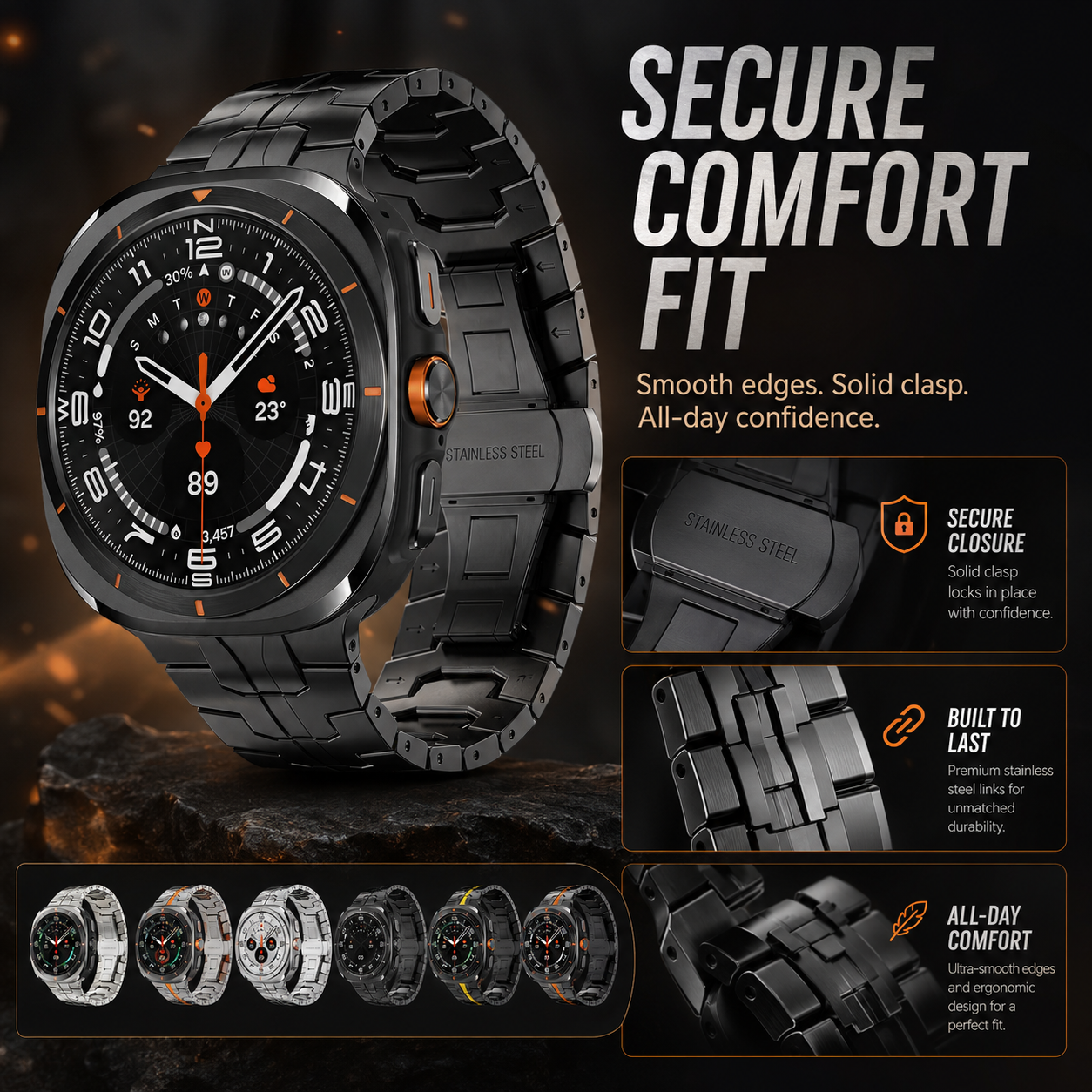 TitaniumLuxe Apex Band For Samsung Galaxy Watch Ultra