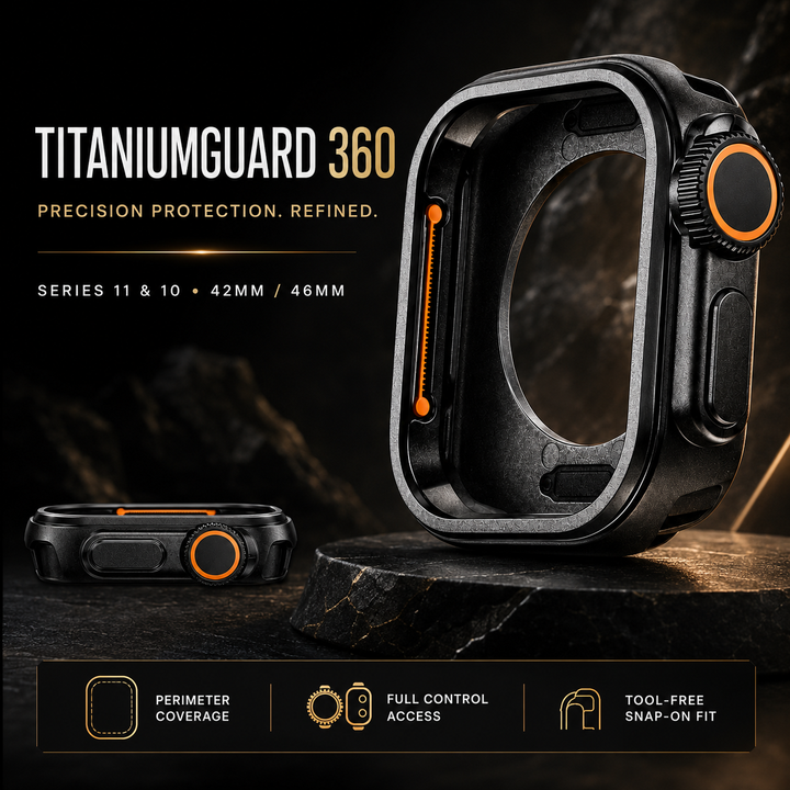 TitaniumGuard 360° Protective Case – Full Cover for Apple Watch Series 11/10 (42mm & 46mm)
