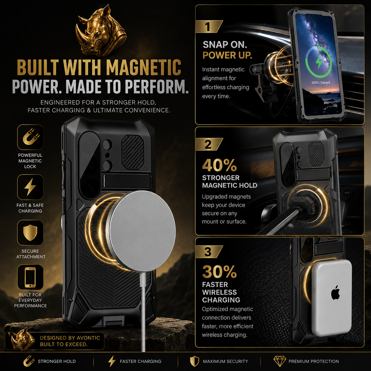 RhinoGuard Sovereign — Samsung Galaxy S26 Ultra Metal Case + Screen Defense — product view 3