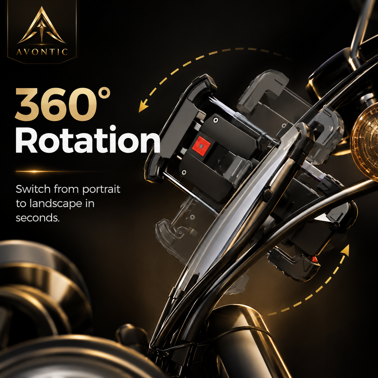 Avontic UltraGrip Bike Motorcycle Phone Mount Holder