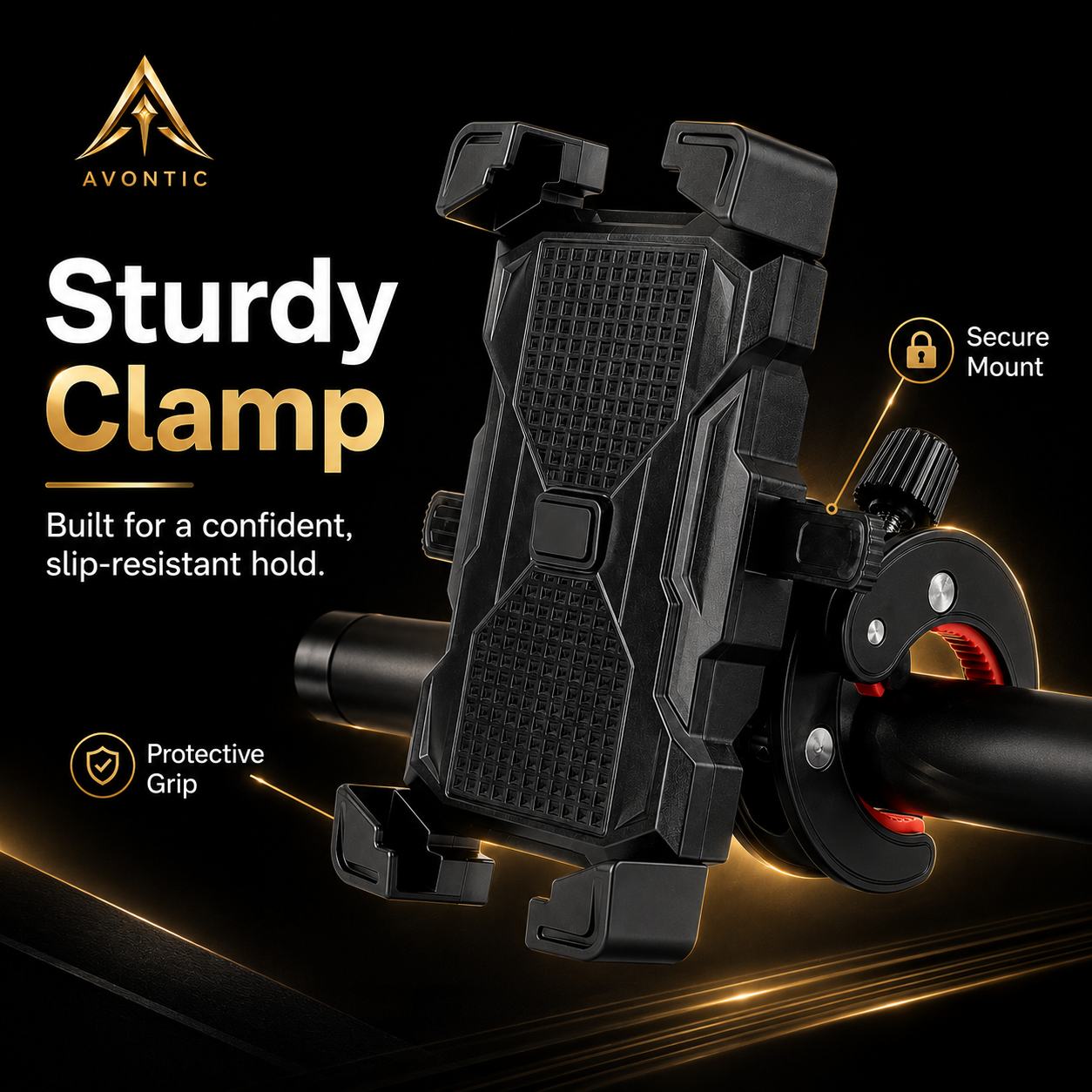 Avontic UltraGrip Bike Motorcycle Phone Mount Holder