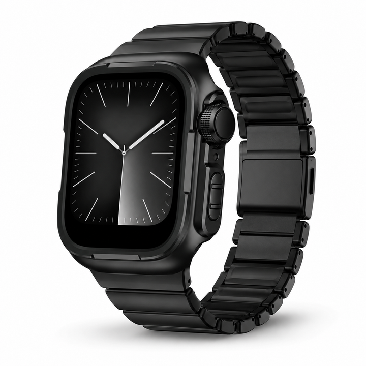 Obsidian Elite Titanium Armor Band & Case Combo for Apple Watch Ultra 4/3/2/1 (49mm), Series 11/10 (46mm), Series 9/8/7 (45mm) & Series 6/5/4/SE (44mm)