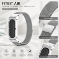 Avontic AirForge Elite Stainless Steel Band Case Combo for Fitbit Air Metal Link Band Protective Cover