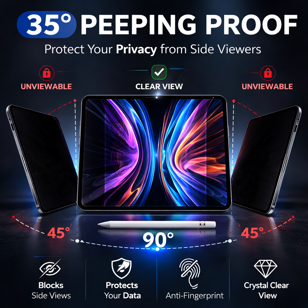 UltraShield Privacy Pro Tempered Glass Screen Protector for iPad
