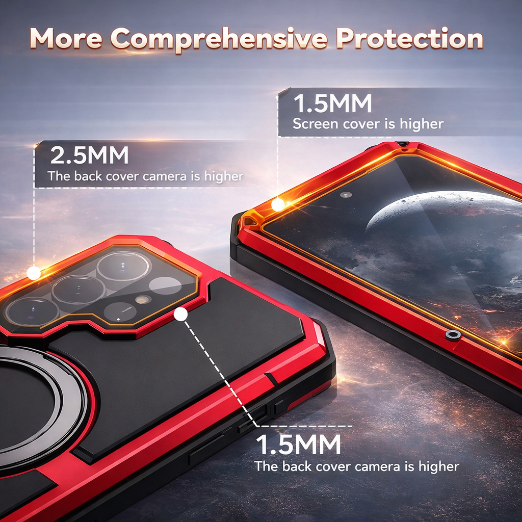 Rugged Aluminum Ring Case for Samsung Galaxy S26 Ultra – 360° Rotating Stand & Military-Grade Protection — product view 5