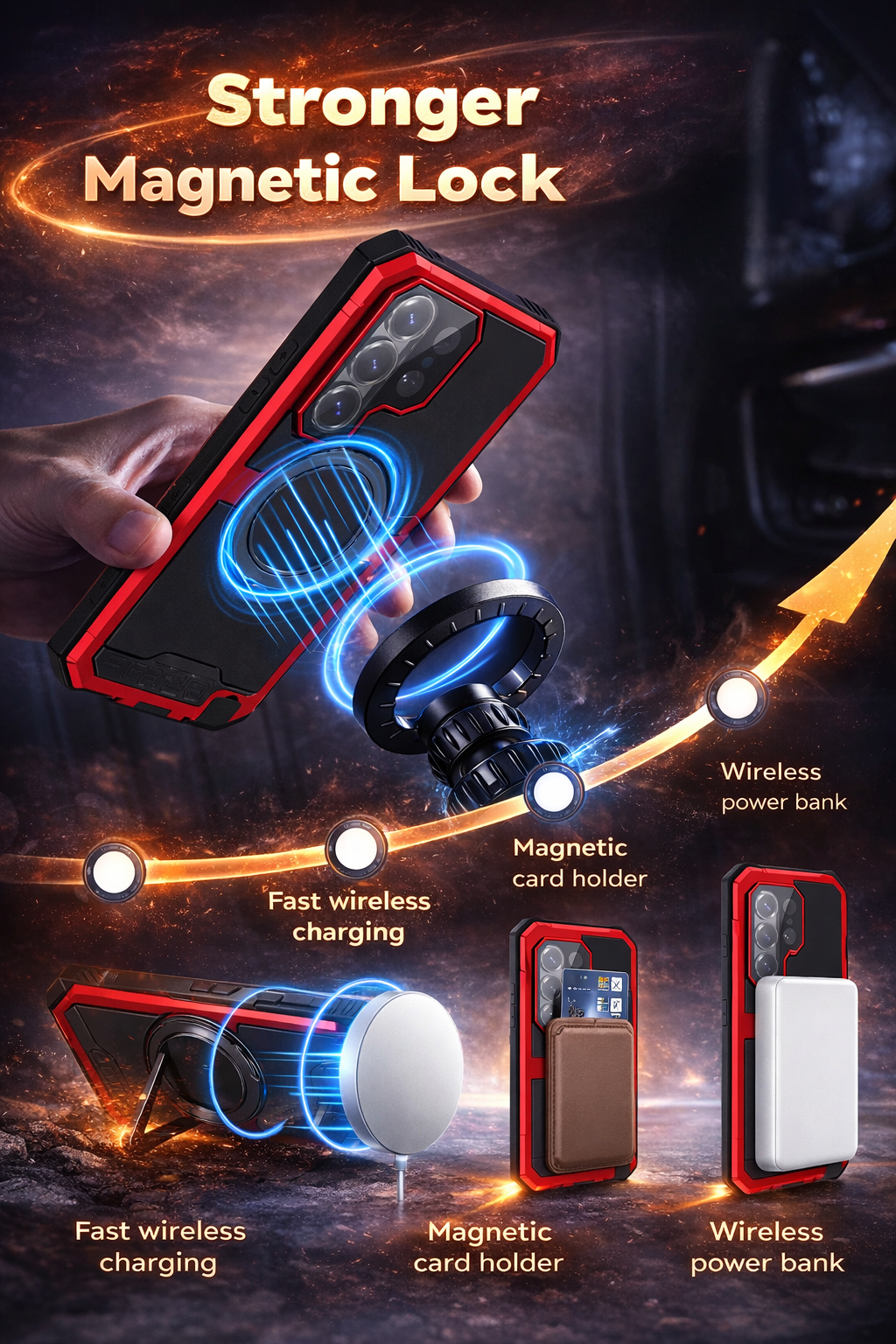 Rugged Aluminum Ring Case for Samsung Galaxy S26 Ultra – 360° Rotating Stand & Military-Grade Protection — product view 7