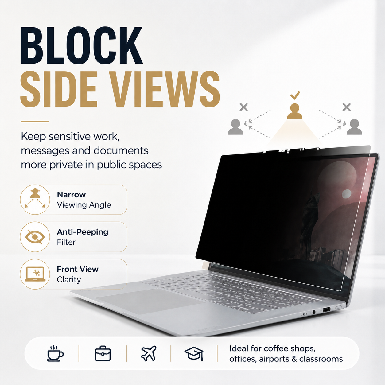 Avontic PrivacyShield Pro Magnetic Privacy Screen Protector for MacBook