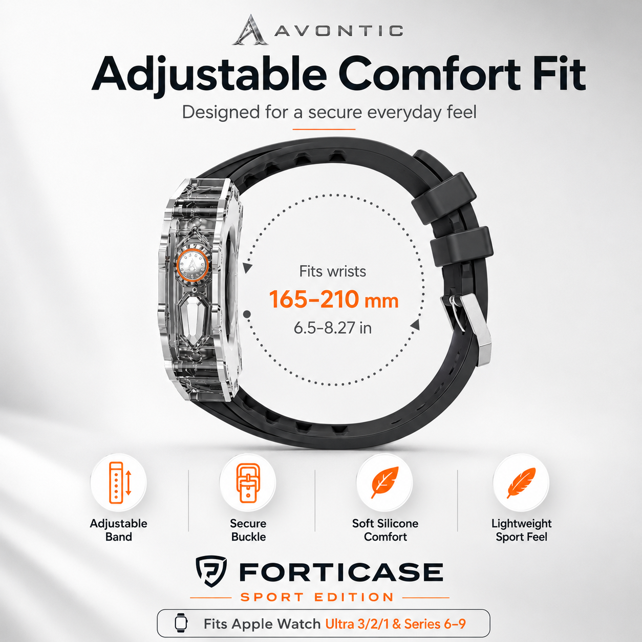 FortiCase Sport Edition — Stainless Steel Armor Kit for Apple Watch Ultra 3, 2 & 1 & Series 6–9