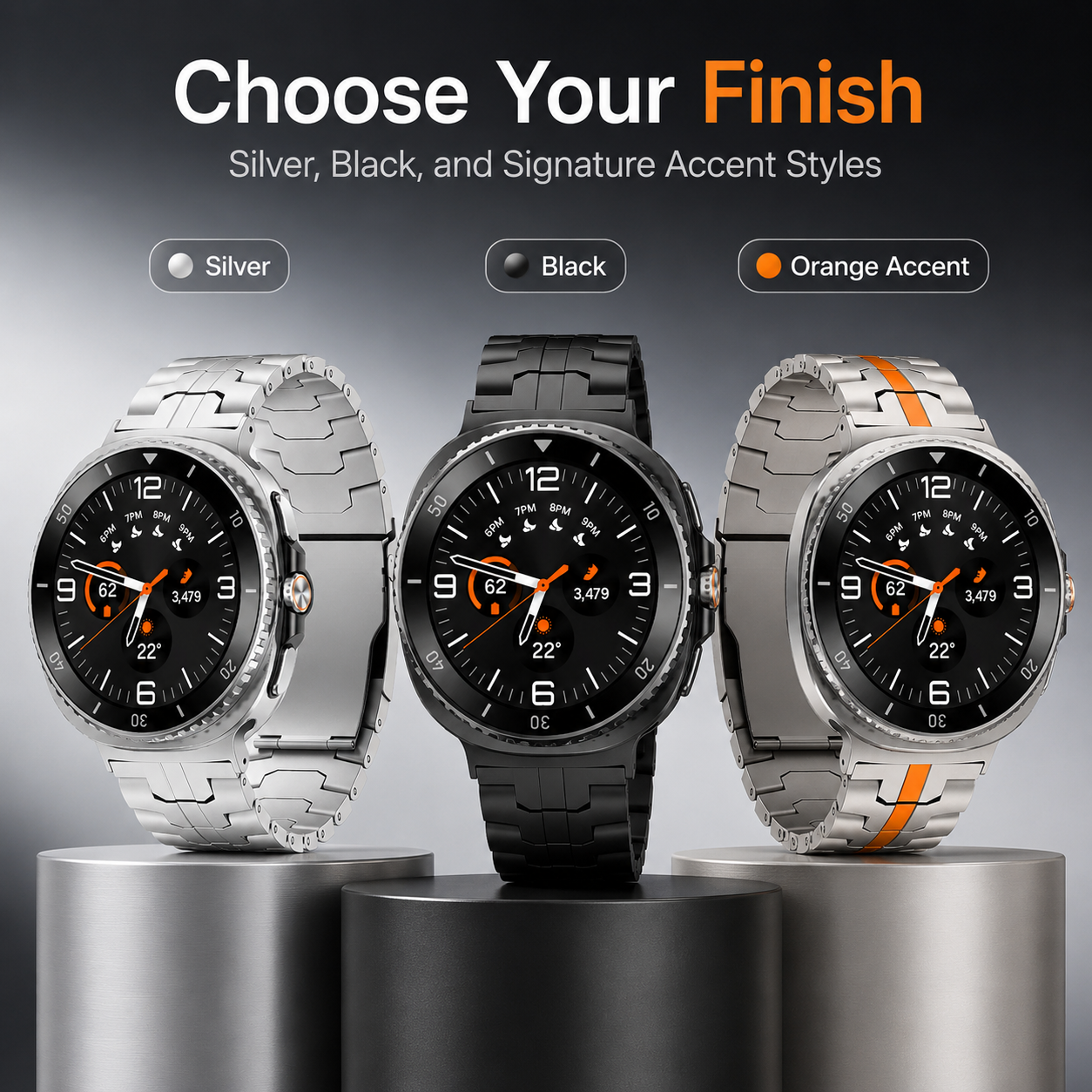 TitaniumFusion Executive Band for Galaxy Watch 8 / 8 Classic (40mm, 44mm, 46mm) 7 Ultra