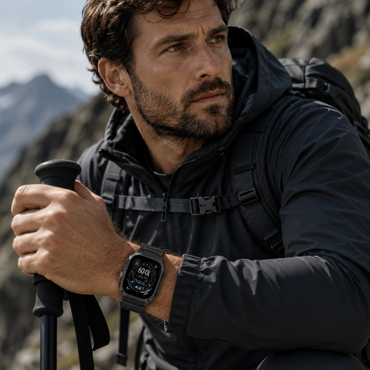 TitanFusion UltraGuard Series — Titanium Metal Band + Rugged Case for Apple Watch Ultra 3, Ultra 2, Ultra 1, Series 11, 10, 9, 8 (49mm / 46mm / 45mm / 44mm)