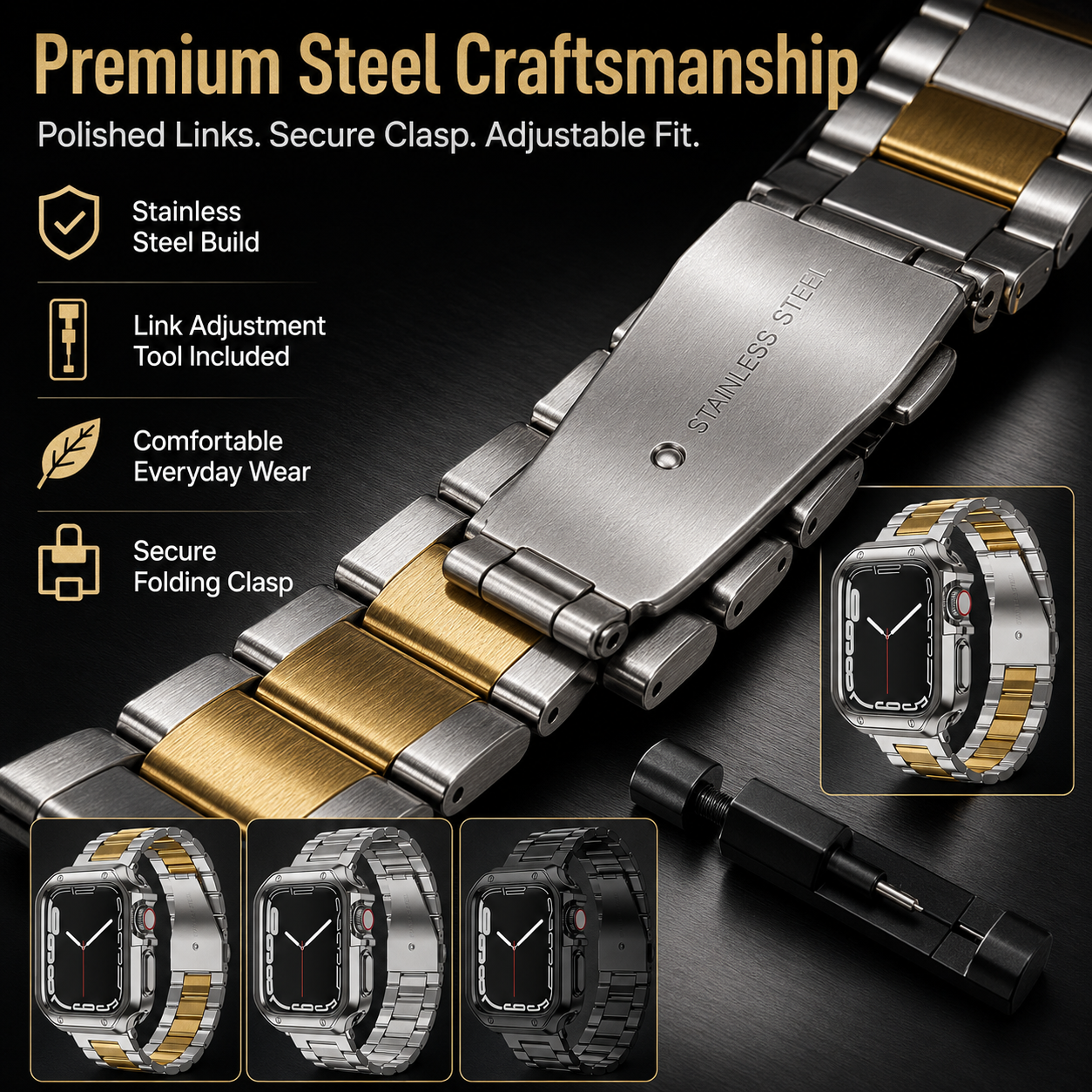 LuxGuard Elite Band & Case Set for Apple Watch