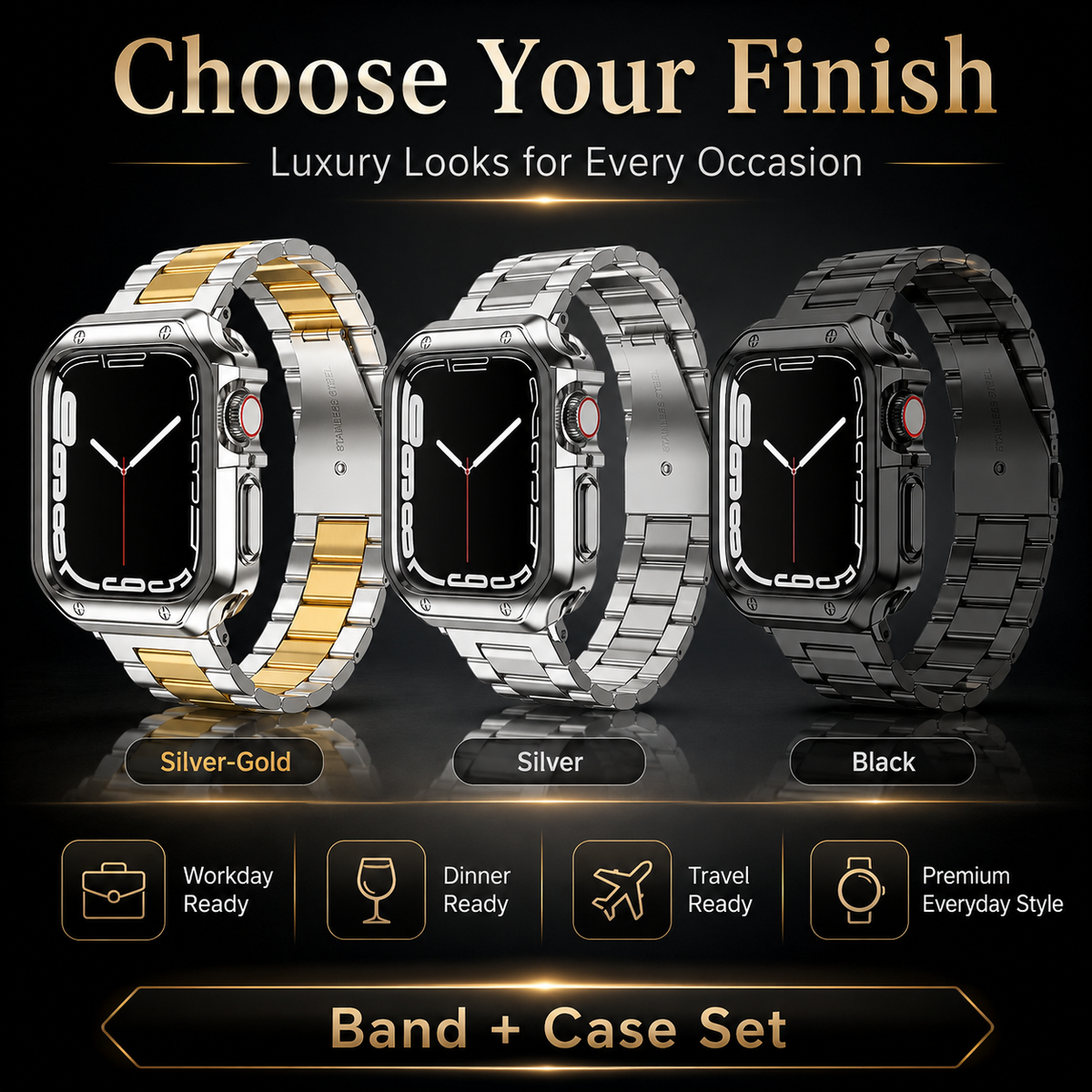 LuxGuard Elite Band & Case Set for Apple Watch