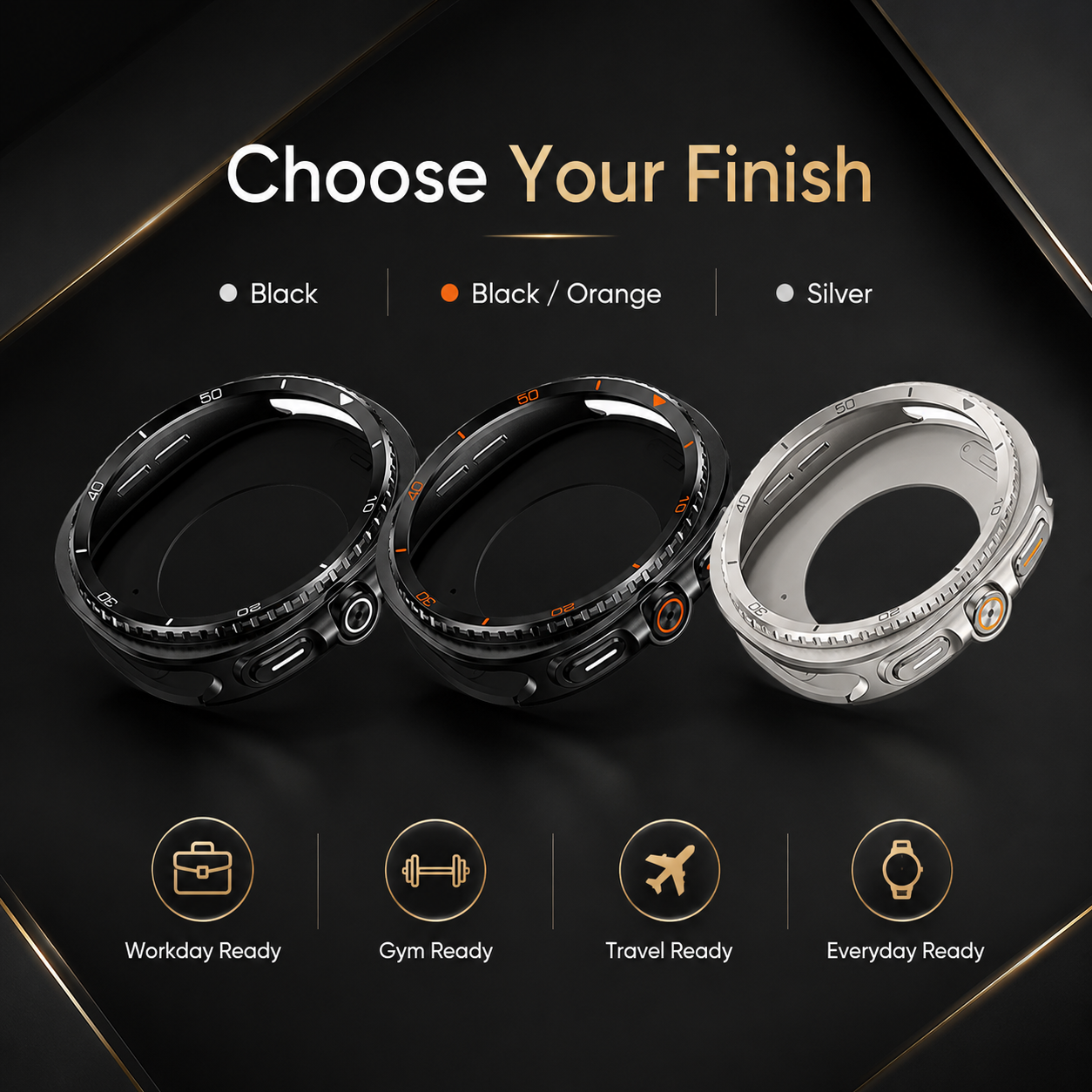 TitanGuard Classic Fusion Case for Samsung Galaxy Watch 8 (40 mm / 44 mm)