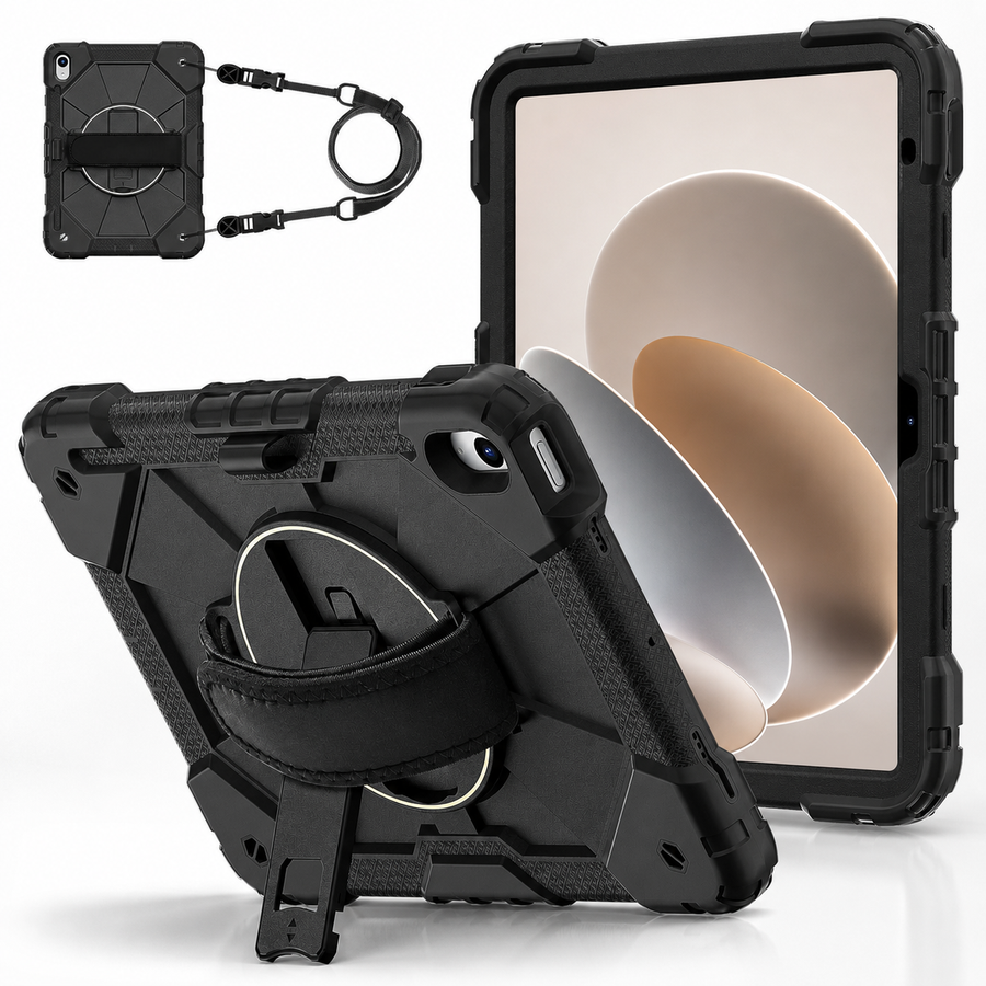 RhinoGuard Apex 360 Command Rugged iPad Case with Kickstand & Hand Strap