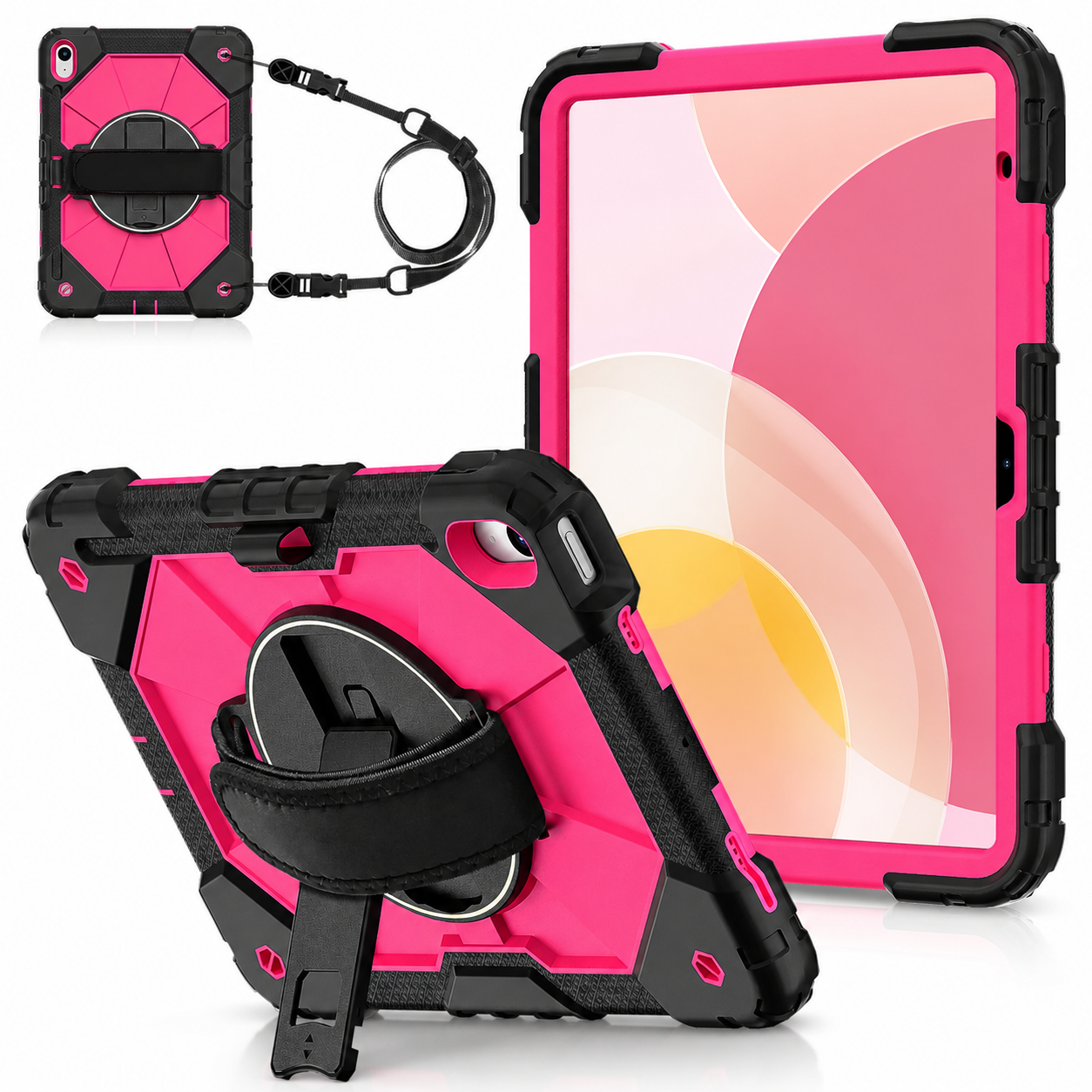 RhinoGuard Sentinel 360 Rugged iPad Case with Kickstand & Hand Strap